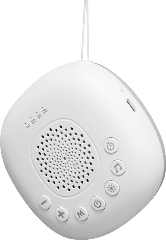 Dutsi - Baby White Noise - Calming Luna - Met Witte Ruis & Nachtlicht - Met Ophangkoord - Witte Ruis & Nachtlichtje voor een diepe slaap van Dutsi