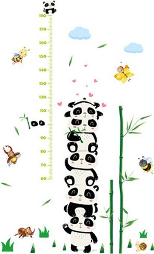 DW4Trading Groeimeter Panda Toren - Muursticker - Wanddecoratie