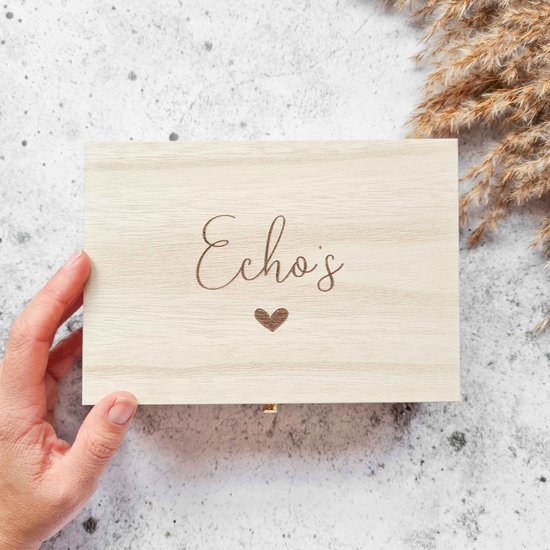 Echokistje - houten kistje voor echo's - echo bewaarkistje rechthoek
