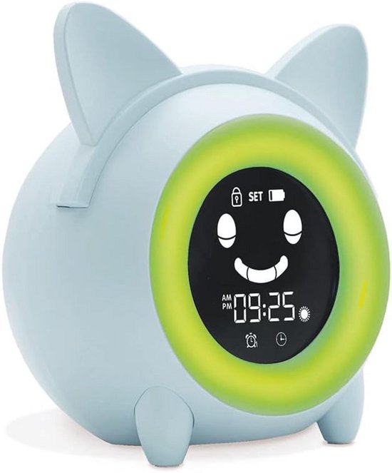 Educatieve Kinderwekker met Nachtlampje en Temperatuurweergave - Digitale Klok met 5 Alarmgeluiden