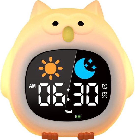 Educatieve wekker voor kinderen, dag- en nachtmodus, 2 alarmen/12/24-uurs tijdweergave/snapshotfunctie, instelbare schermhelderheid, 7 kleuren. van Educa