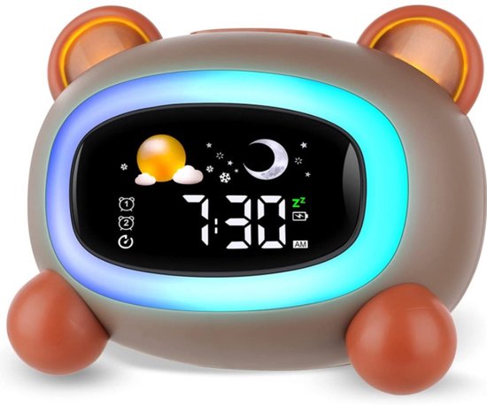 Een wekker voor kinderen waarmee kinderen wakker gemaakt kunnen worden, met slaaptraining en geluidsfuncties. Een perfect verjaardagscadeau voor jongens en meisjes: teddybeer. van Merkloos