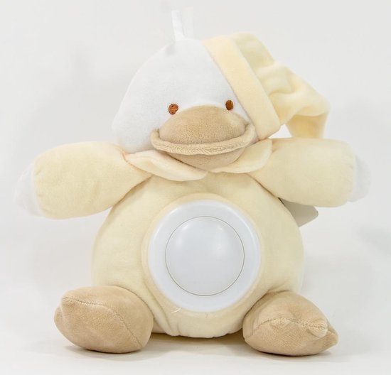 Eend knuffel Beige - Nachtlampje kinderen / baby - Led multi color - Baby safe - 24x25cm van Flow Amsterdan