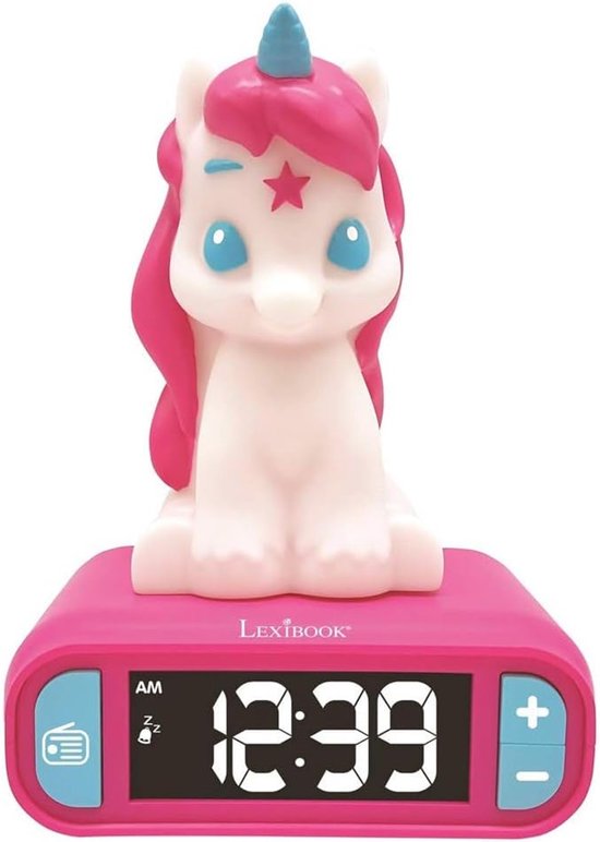 Eenhoorn Nachtlamp en Wekker met Geluiden en Melodieën - Snooze Functie en LCD-scherm van Merkloos