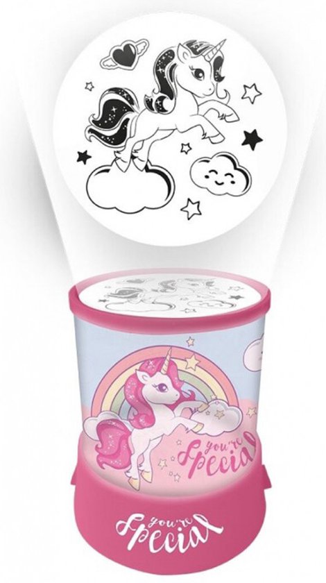 Eenhoorn / Unicorn Projectorlamp - Nachtlamp - Kamerlamp - Bureaulamp - 10 x 16 CM van Little Dreamers.