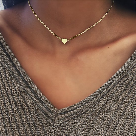 Eenvoudige Stijl Ketting voor Dames en Meisjes - Valentijnsdag Sieraad - Hart - Delicaat Hanger Kettingje - Modeaccessoire voor Vrouwen - Minimalistisch en Elegant van Yimerlen