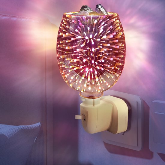 Elektrische geurlamp voor was, elektrische geurlamp, aromalamp voor geurwas, nachtlampje voor stopcontact voor thuiskantoor slaapkamer cadeaus (met stippen)