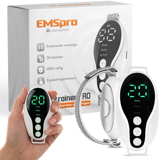 EMS Pro Slaaptrainer PRO - Ademhalingstrainer - Beter Slapen - Slaaptrainers voor Volwassenen / Kinderen - Ademhalingsoefeningen - Neurorelax Apparaat - Slaaphulp - Kids Slaap Apparaatje van Tokomundo
