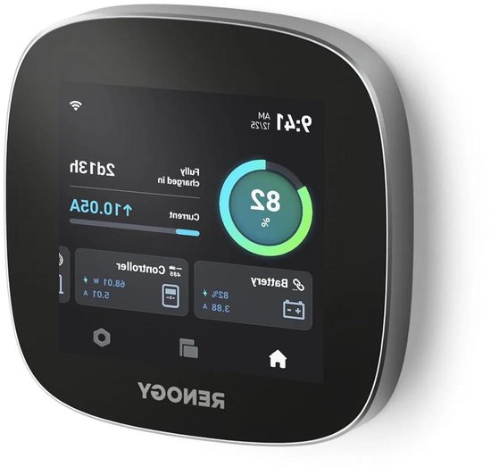 Energie Monitor - Stroombewaking Paneel - Off-grid Leven - Alles-in-één Oplossing - 10.6 cm - Zwart