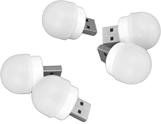 Energiebesparende USB Nachtverlichting - Mini LED Lamp voor Slaapkamer en Badkamer van Merkloos