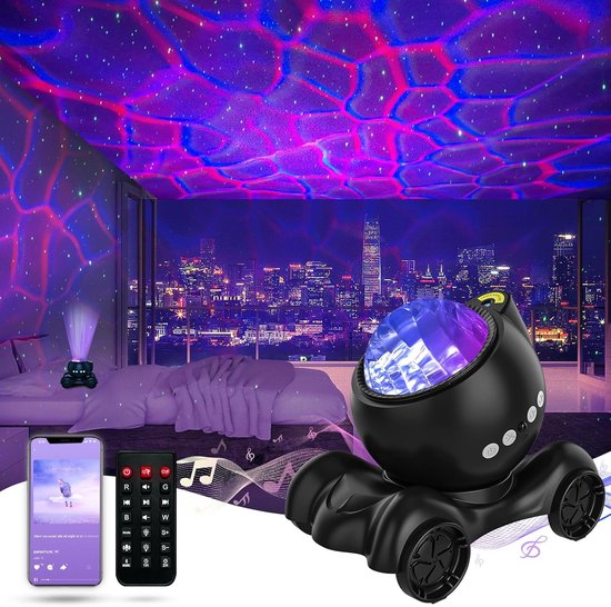 ENOKIK Sterrenprojector, Galaxy projector, ingebouwde bluetooth-luidspreker, nachtlichtprojector voor kinderen en volwassenen, Aurora projector voor huisdecoratie, ontspanning, feest, muziek,