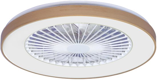 Epochglo Plafondventilator met Verlichting - Ø 48cm - RGB - 20W DC Motor - Fluisterstil - Dimbaar LED Plafonniere 3000-6000K - Geheugenfunctie - Timer - Reversibel - Afstandsbediening - Plafondlamp Ventilator Voor Slaapkamer & Woonkamer - Wit