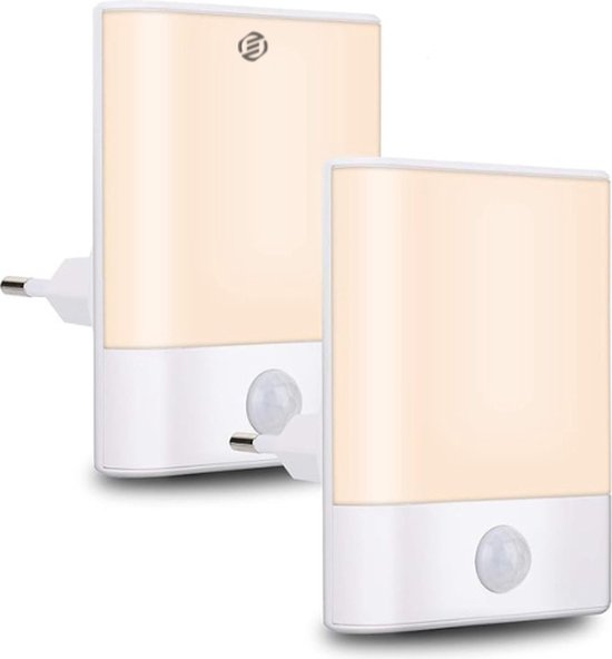 Equivera Stekkerlamp met Bewegingssensor - Stekkerlamp met Bewegingssensor - Stopcontact Lamp - Stopcontact Lamp met Bewegingsmelder - Binnen Lamp - Woonkamer Lamp - Stekker Nachtlamp - Nachtlampje met Bewegingssensor - Lichtsensor Lamp van Merkloos