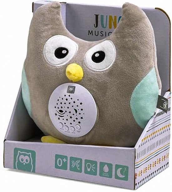 Eurekakids Nachtlamp Uil Baby - Pluche Projector met Muziek - Sterrenprojector voor Babykamer van Eurekakids