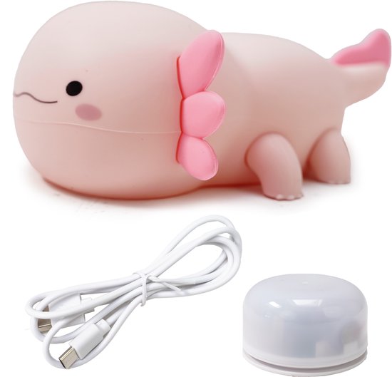 Eurocatch LED Nachtlampje Axolotl - Kinderlamp Dimbaar - Siliconen - Oplaadbaar - Babykamer Kinderkamer - Touchbediening