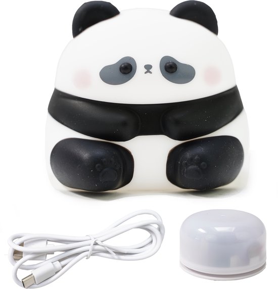 Eurocatch LED Nachtlampje Panda - Kinderlamp Dimbaar - Siliconen - Oplaadbaar - Babykamer Kinderkamer - Touchbediening