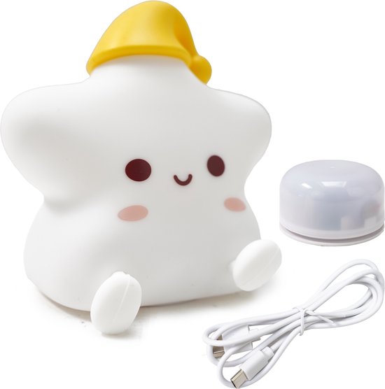 Eurocatch LED Nachtlampje Ster - Kinderlamp Dimbaar - Siliconen - Oplaadbaar - Babykamer Kinderkamer - Little Star