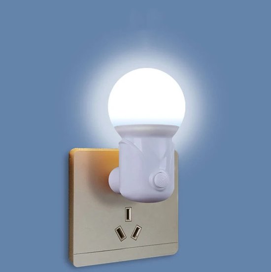 Europese Plug LED Nachtlampje - Dimbare Oogbescherming voor Baby's, Verpleegkundigen en Lezen - Ideaal voor Slaapkamers en Woonkamers, Direct in het Stopcontact - Wit van Merkloos