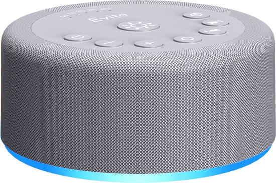 Evite White Noise Machine Baby - Witte Ruis Machine - 30 Geluiden - Slaaptrainer met 8 Kleuren - Grijs