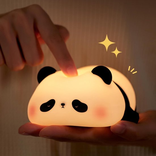 EXCITAT Kindernachtlampje in de vorm van een panda - Dimbare timer - Touchbediening - Siliconen - Oplaadbaar via USB - Schattige pandalamp - Schattig nachtlampje geschikt voor de kinderkamer van Merkloos