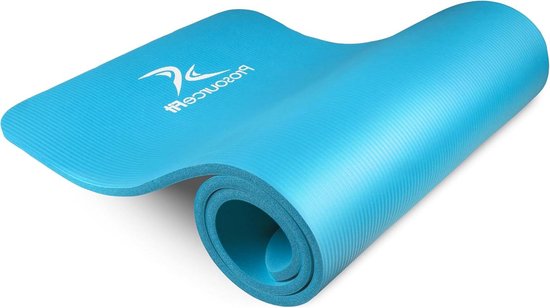 Extra dikke yoga- en pilatesmat - 13 mm - lange trainingsmat - hoge dichtheid met comfortschuim - draagriem - grijs - 180 cm van Avento