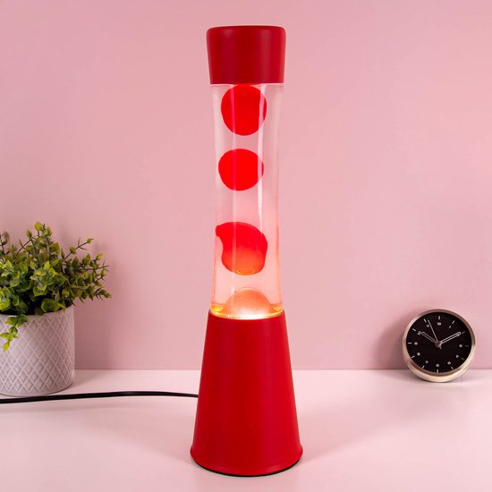 Fisura Grote Design Lavalamp met Rode Lava - Rood