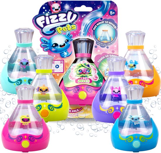 Fizzy Pets Interactief Zwemmend vriendje in een fles - Met licht en geluid - Speelfiguur