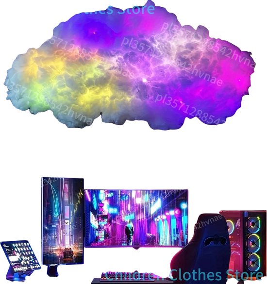 Flolife - Slimme Wolkenlamp Thundercloud – Muziekgestuurde LED Nachtlamp – RGB Sfeerverlichting voor Slaapkamer & Gaming