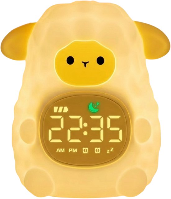 Flores® Slaaptrainer Schaap – Kinderwekker met White Noise en Dimfunctie van Merkloos