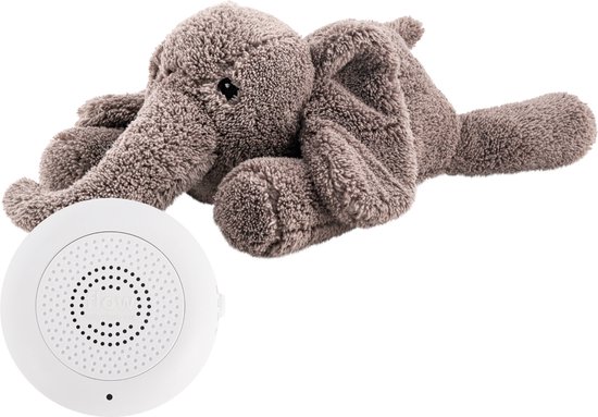Flow Amsterdam - Oplaadbare hartslag knuffel - George Grijs - White noise - Hartslag - Ademgeluid van FLO
