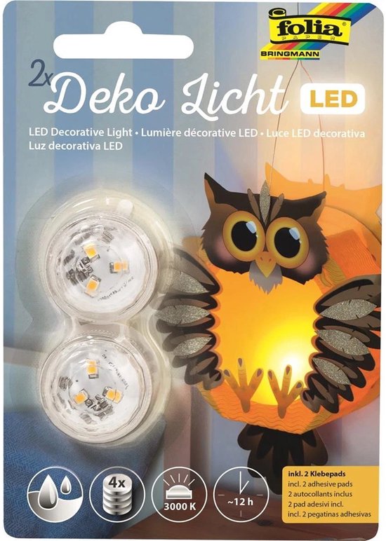 Folia LED decoratielampjes warm wit waterdicht incl. batterijen. van Merkloos