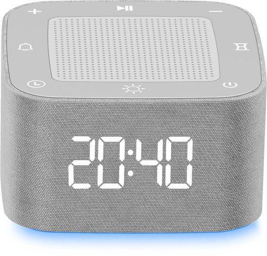 Fuegobird White Noise Machine - Witte ruis - 32 rustgevende klanken - Digitale klok - Bluetooth speaker van fuegobird