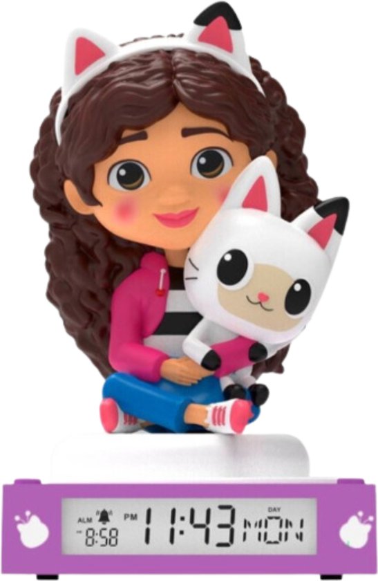 Gabby's Dollhouse 3D Wekker met nachtlampje en geluiden van Merkloos