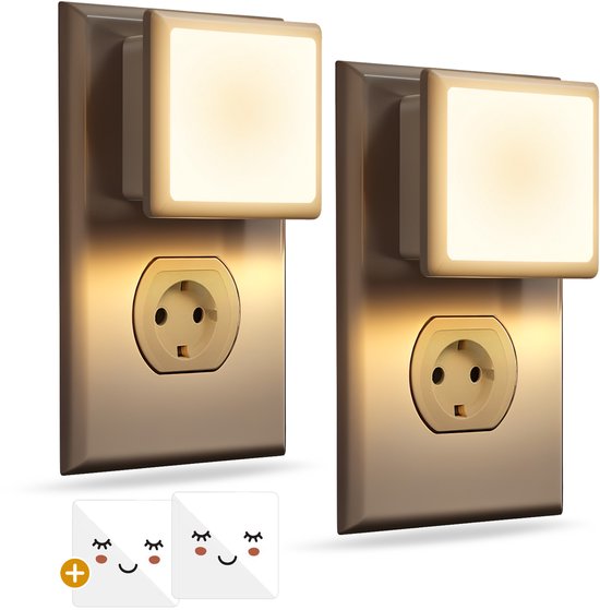 Gadgetplace LED Nachtlampje Stopcontact - 2 Stuks - Dag en Nacht Sensor - Automatische Dimmer - Voor Kinderen & Volwassenen - Trapverlichting van Merkloos