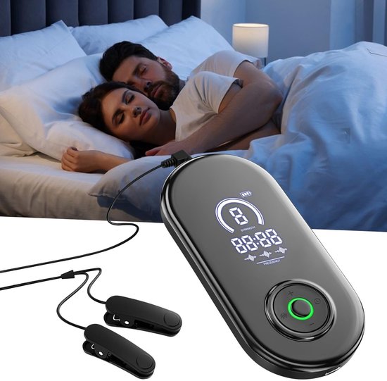 Geavanceerd slaaphulpmiddel, apparaat voor stimulatie van de nervus vagus met oorclips, slaaphulpmiddel, CES vermindert angst en verlicht vermoeidheid microstroom, 3 standen en 9 niveaus aanpassing van YIQIGO
