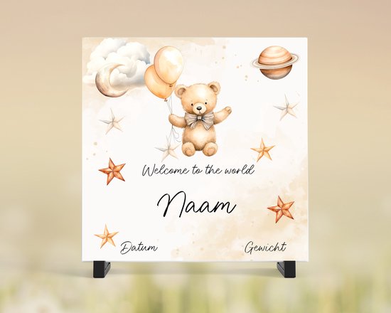 Geboortetegel, geboorte tegel, kraamcadeau, geboorte, cadeau, baby