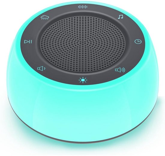 GELLDG Witte ruis slaapmachine - White Noise Machine - Beste keuze - Geschikt voor baby's, kinderen en volwassenen - Levensechte natuurgeluiden - White noise - 7 kleuren warme verlichting