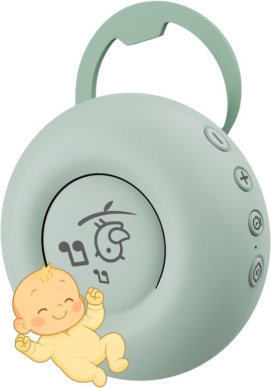 Geluidmachine Baby - Slaaphulp Geluid - Rustig Slapen - Slimme Huilsensor - 9 cm - Groen