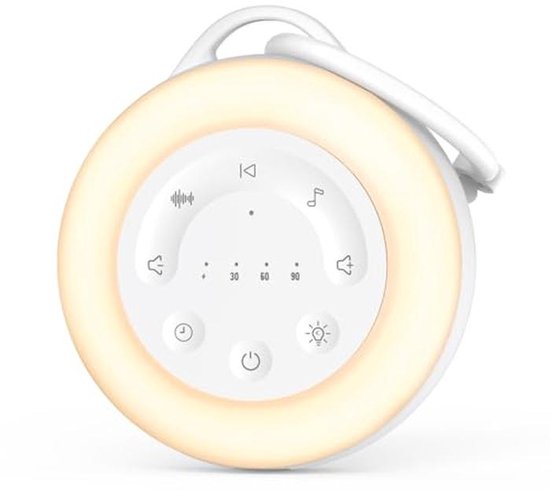 Geluidmachine voor kinderen met witte ruis en nachtlicht – 24 geluiden, Bluetooth, en 3 timers van Merkloos