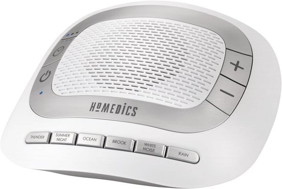 Geluidsapparaat - Slaaptherapie Apparaat - Ontspannen Slapen - 6 Natuurgeluiden - 20 x 9 x 17 cm - Wit