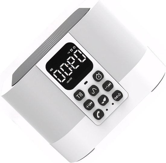 Geluidsmachine met Bluetooth - Wekker Nachtlampje - Beter Slapen - 30 Kalmerende Geluiden - 10.5 x 7.3 cm - Wit