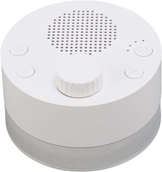 Geluidsmachine - Slaap Geluiden - Ontspanning Thuis - 24 Verschillende Geluiden - 8x8x8 cm - Wit van Merkloos