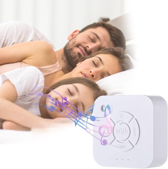 Geluidsmachine Slaap - Slaapgeluiden - Baby Slaap - 9 Natuurgeluiden - 80x80x33mm - Wit