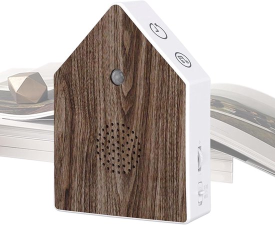 Geluidsmachine Slaap - White Noise Speaker - Ontspannen Slapen - Bewegingssensor - 14.1 cm - Zwart Walnoot van Merkloos