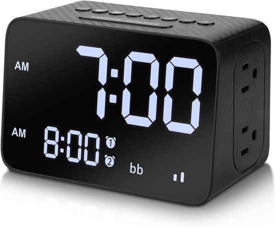 Geluidsmachine Wekker - Witte Ruis Machine - Verbeteren Slaapkwaliteit - 20 Natuurgeluiden Instelbaar - 5-inch LED Display - Zwart