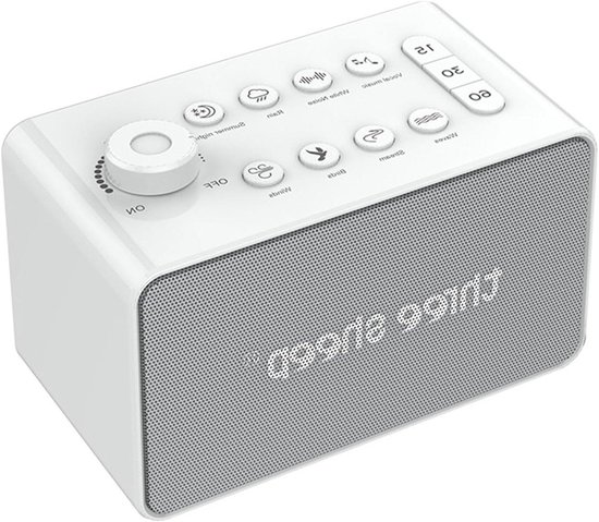 Geluidsmachine - Witte Ruis - Betere Slaap - 8 Natuurlijke Geluiden - Compact Formaat - Wit