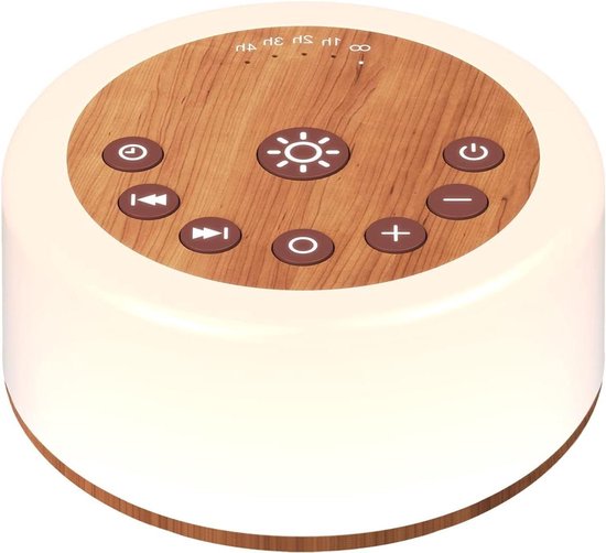 Geluidsmachine - Witte ruis - Ontspannen slapen - 30 rustgevende geluiden - 108 cm - Bruin