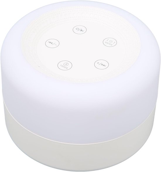 Geluidsmachine Witte Ruis - Slaaptherapie Apparaat - Ontspannen Slapen - 10 Natuurlijke Geluiden - USB Oplaadbaar - Wit