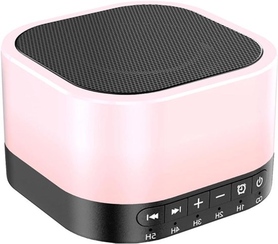 Geluidsmachine Witte Ruis - Slaaptherapie Apparaat - Ontspannen Slapen - 25 Rustgevende Geluiden - 12 Kleuren Licht - Zwart