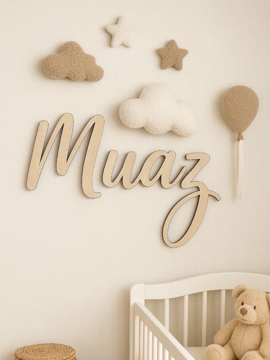 Gepersonaliseerde houten naam - muurdecoratie kinderkamer - baby meisje cadeau - kraamcadeau - houten naam bord - nursery decor - babykamer accessoire - uniek gepersonaliseerd cadeau